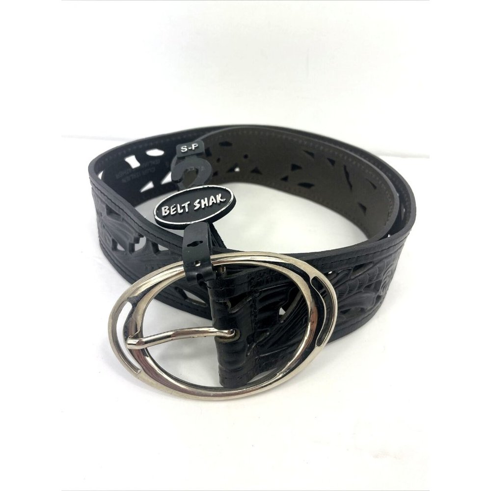 New With Tag Belt Shak Adjustable Small Cuir Italian Leather Silver Buck